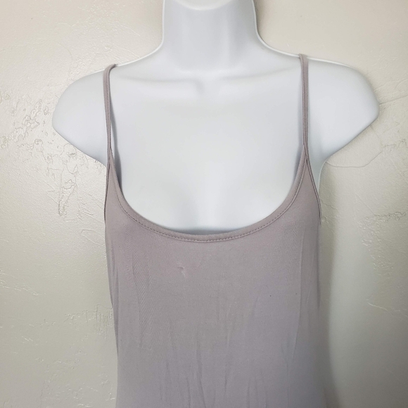 Purple Grey Maxi Dress Spaghetti Strap Small Soft Stretchy Basic Layering Long - Picture 8 of 8